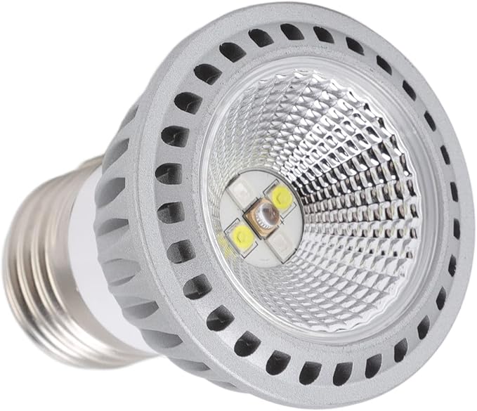 ZJchao Basking Light Bulb Reptile Heat Lamp Bulb Full Spectrum UVA UVB LED Concave Convex Mirror Sun Basking Lamp for Turtles Lizards Snakes Aluminum Alloy 5W 10.0 UVB (110V)