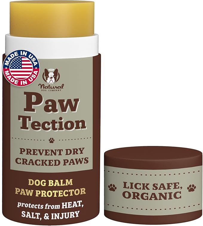 Natural Dog Company Pawtection Balm for Hot Pavement, Dry Cracked Dog Paws, and Rough Terrain - Safe, Non-Toxic, and Lick Safe - Protects Paws Natural Ingredients, Lick-Safe, 2 oz Stick