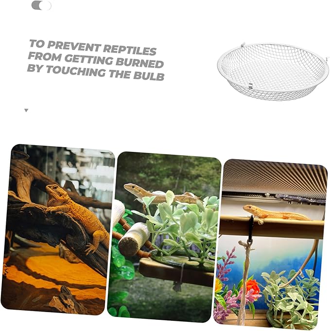 BESPORTBLE Reptile Lamp Shade Protector Heat Lamp for Reptiles Metal Mesh Cover -scalding