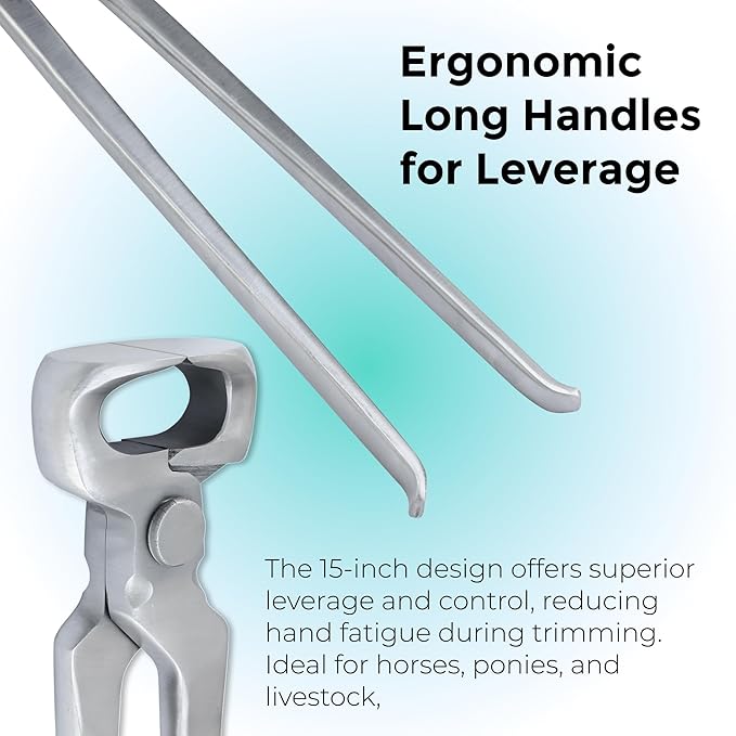 15" Hoof Nipper, Carbon Steel & Chrome Vanadium Farrier Tool for Horses – Durable, Sharp & Rust-Resistant