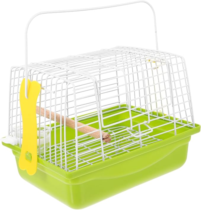 VANZACK 1 Set Portable Bird Carrier Cage with Handle Lightweight Pet Transportation Cage for Birds Parrots and More for Travel and Outdoor Use