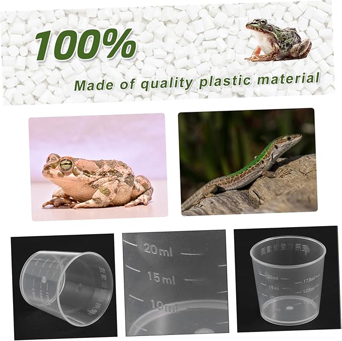 Yardwe 60pcs Reptile Feeder Measuring Cups for Lizards and Geckos Accurate Liquid Measurement for Food and Water Compact and Portable Feeding