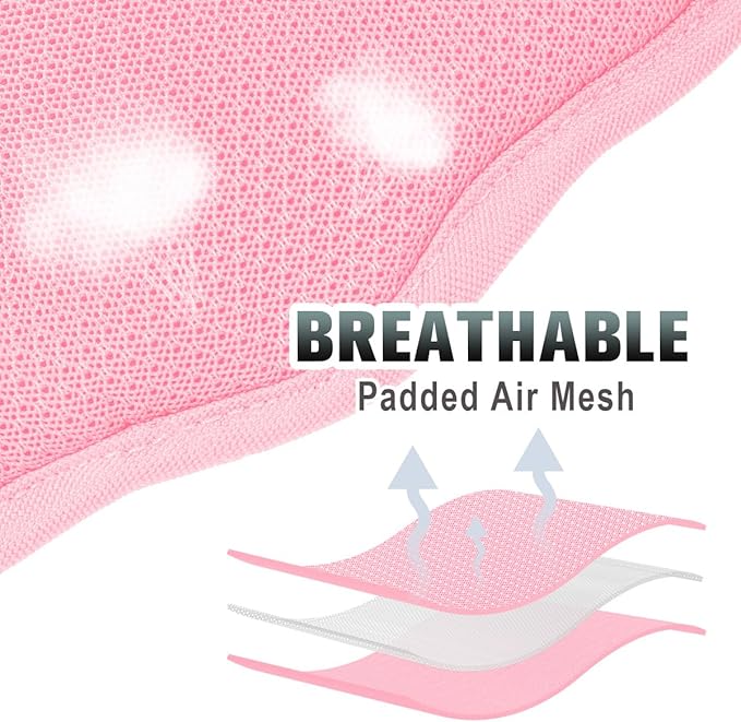 BARKBAY No Pull Dog Harness Large Reflective Dog Harness with Front Clip and Easy Control Handle for Walking Training Running with ID tag Pocket(Baby Pink & Sunlight,S)