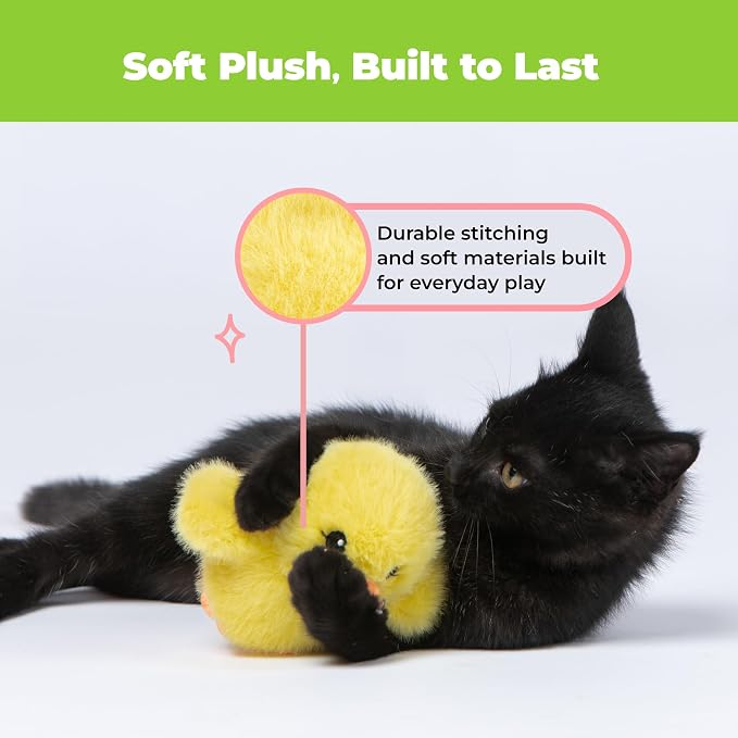 Best Pet Supplies Catify Interactive Flapping Cat Toy - Duckling, Yellow - Image 6
