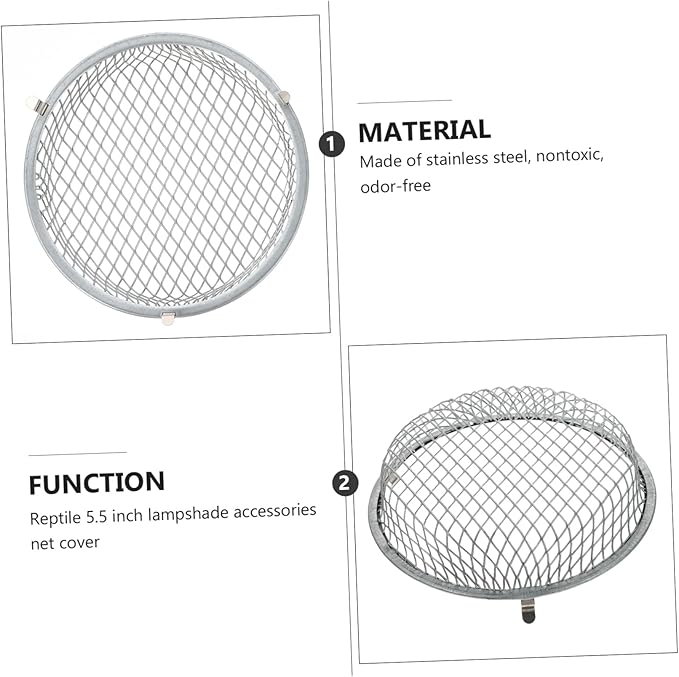 FRCOLOR 2pcs Reptile Heat Lamp Mesh Cover Protective Shade for Reptile Box Easy to Install for Basking Turtles and Lizards Safe and Practical Heating