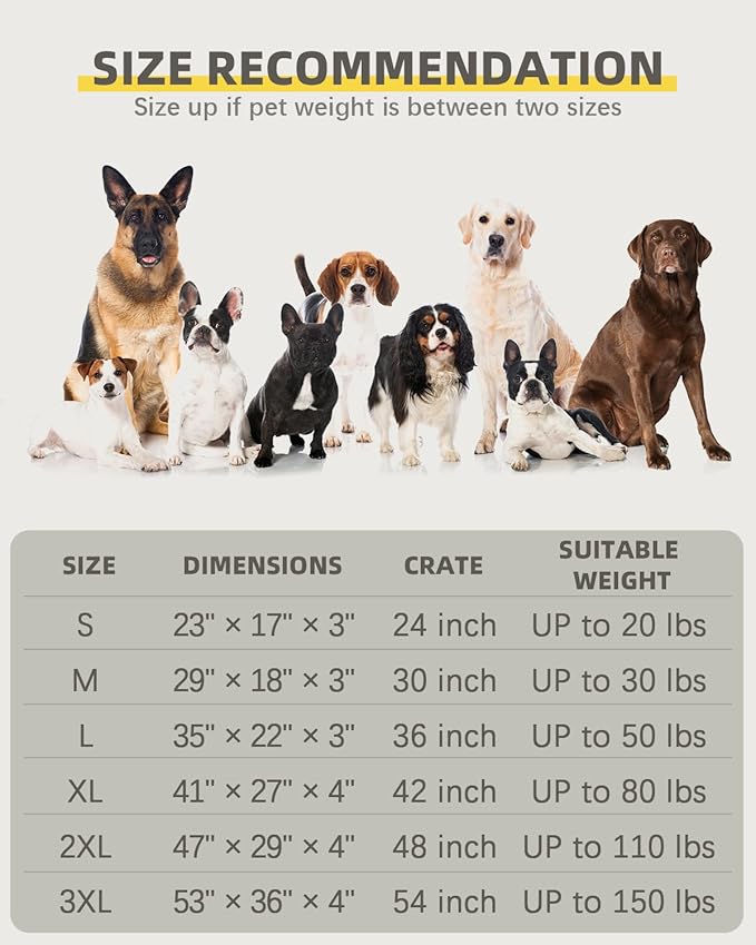 NUPIDA Orthopedic Dog Beds for Extra Large Dogs Waterproof Pet Kennel Pad with Removable Washable Cover and Non-Slip Bottom, 47x29 Inch, Pink
