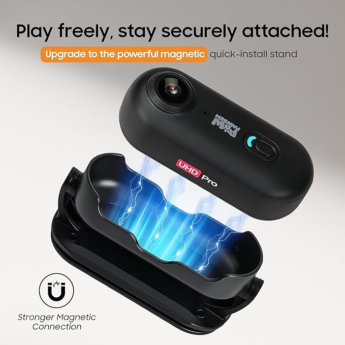 4K UHD Dog& Cat Pet Camera Collar, Video Recorder with Phone App Live View, Outdoor & Indoor POV Action Cam for Small and Medium-Size Dogs(White - Pink Waterproof Collar - M, 128g)