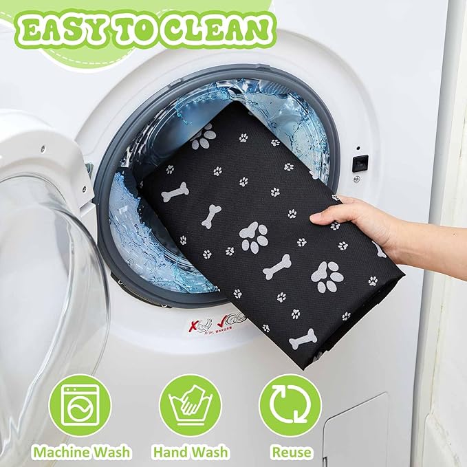 2 Pack Dog Playpens Cover and Bottom Mat Fits for 36 Inch 4 Panels Pet PlayPen, Dog Crate Cover Puppy Exercise Pad, Reusable Washable, Hoop and Loop Design, Playpen Not Included(Black)