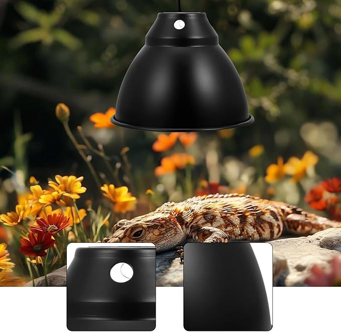Baoblaze Reptile Dome Lamp Cover Lampshade Aluminum Accessories Replace Parts Light Shade for Turtles Bearded Dragon Reptile Terrarium, 5.8in