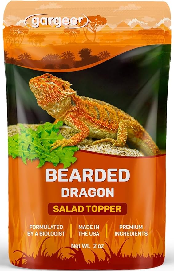 Gargeer 2oz Bearded Dragon Food Supplement, Flower Salad Mix Topper. Supercharge Juveniles & Adults Appetite, Health & Immune System. Complete Diet, Rich with Vitamins, Made in The USA. Enjoy!