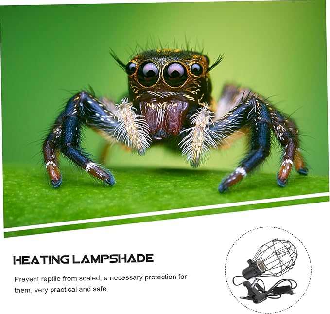 POPETPOP 1Pc Reptile Scald Lampshade Durable Heating Light Cover for Pet Safety Compatible with Ceramic Bulbs US Plug for Reptile Tanks and Terrariums