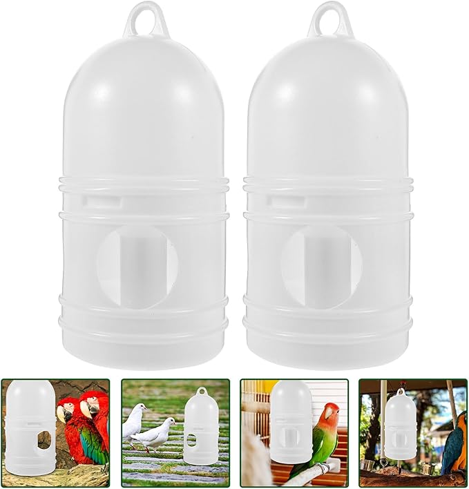 Zerodeko Pigeon Water Dispenser 2-Pack Bird Waterer for Cage Use Automatic Plastic Drinking Feeder for Pigeons Parakeets Doves Easy to Clean and Odorless