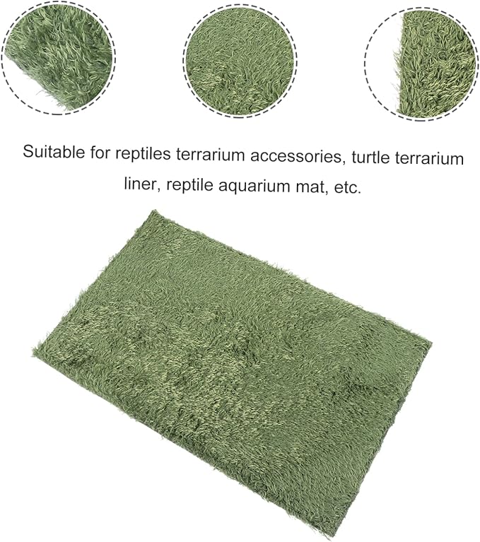 POPETPOP 2pcs Reptile Carpet Moss Mat for Terrarium Bedding for Turtles Lizards and Amphibians Imitation Moss Liner for Enhanced Comfort and Moisture Retention