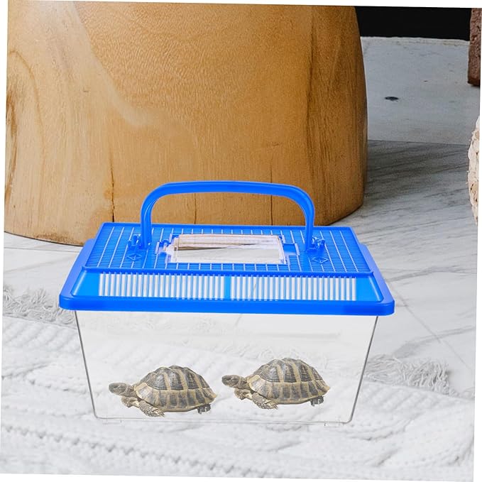 Creative Turtle Tank with Basking Platform Practical Turtle Aquarium Carrying Box Ideal for Reptiles and Amphibians