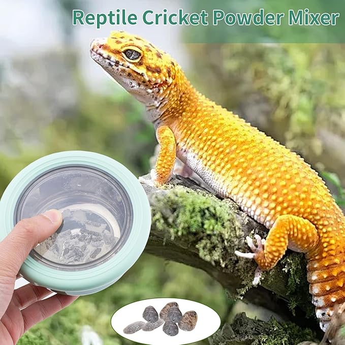 FlidRunest 2 Pack Reptile Cricket Calcium Mixer, Cricket Nutrients Calcium Shaker, Stainless Steel Insect Feeder for Gecko, Chameleon, Lizard, Snake