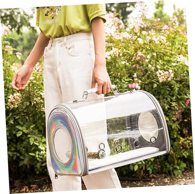 YARNOW Parrot Carrier Bag Standing Rack Portable PET Travel Carrier for Birds Side Access and Collapsible Design