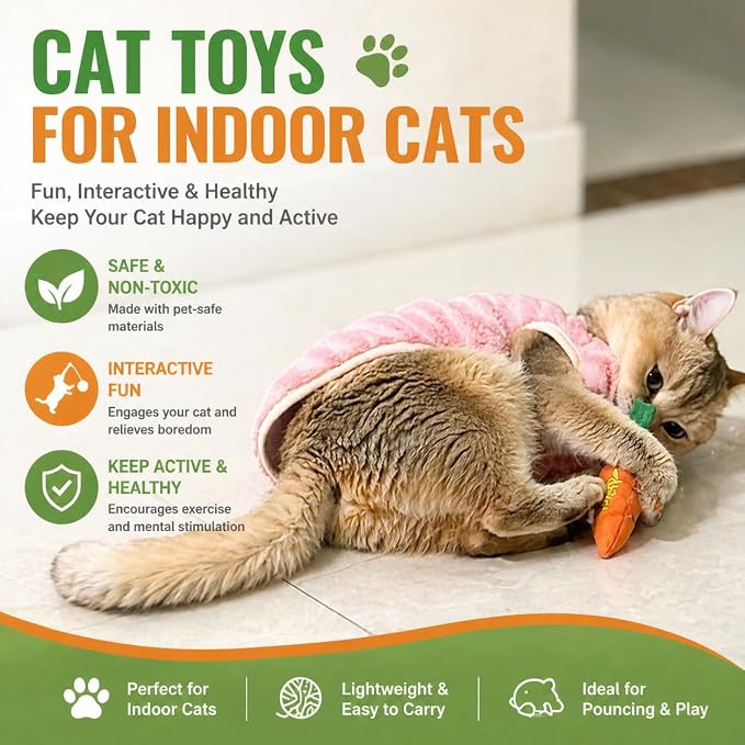 Cat Toys, Interactive Cat Toy for Indoor Cats, Soft and Durable Crinkle Sound Catnip Toys, Catnip Filled Mouse Cat Teething Chew Toy (Pack of 20) - Image 5
