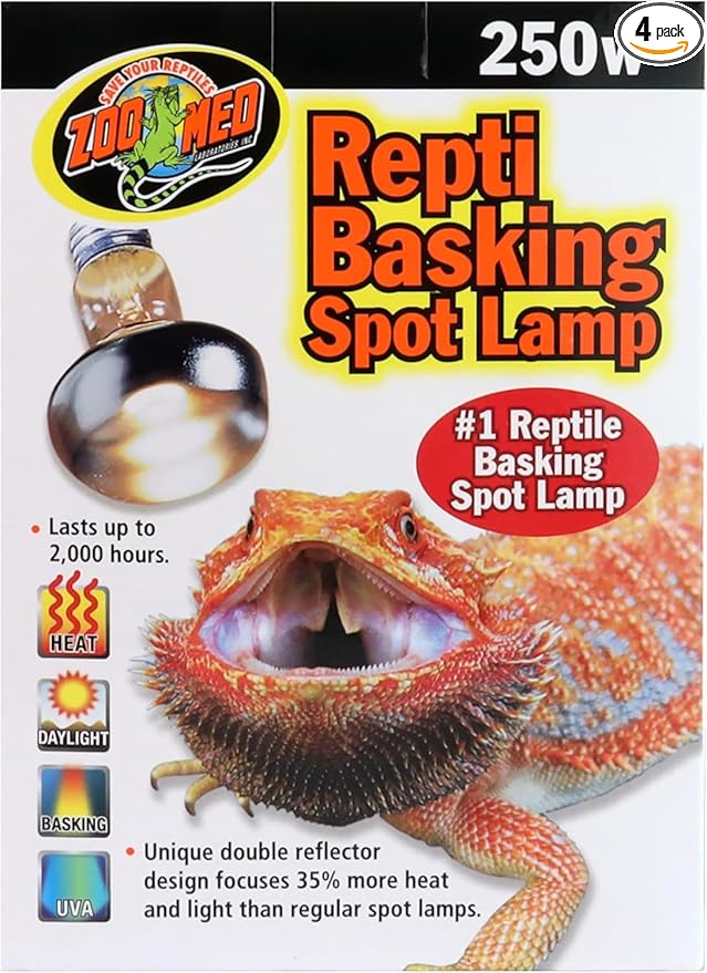 Zoo Med Repti Basking Spot Lamp Replacement Bulb 250 Watts - Pack of 4