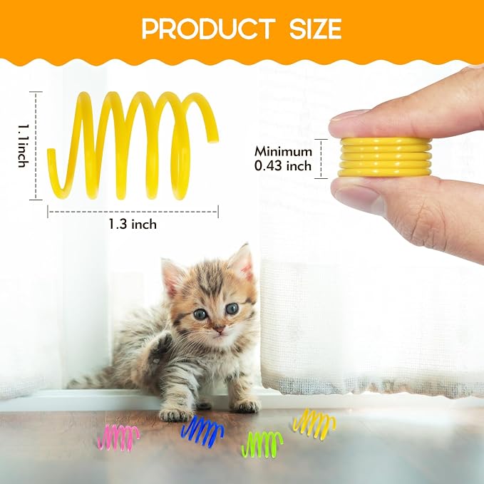 Kerros 60 Pack Plastic Cat Springs Toys for Indoor Cats,4 Colors - Image 2
