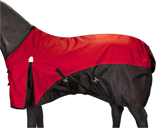 BARN & STABLE 600D Ripstop Lightweight Horse Turnout Sheet No Fill,Water-Resistant & Breathable Horse Blanket for Spring and Mild Weather, with Anti-Rub Fleece Withers