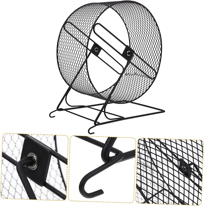 Hamster Running Wheel Ferret Toy Whee-lo Toy Exercise Accessories Iron Hamster Exercise Plaything Exercising Plaything Wheel Black Exercise Wheel Rat Wheel