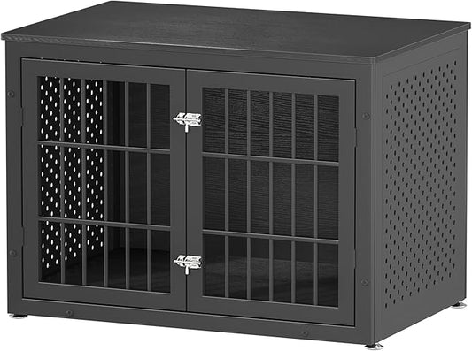 rehomerance 38" Heavy Duty Dog Crate Furniture for Large and Medium Dogs,Wooden Metal Kennel for High Anxiety Dogs, Chew Proof Pet Cage Indoor, Decorative Dog Kennel End Table