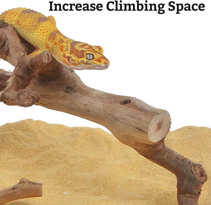 VCEPJH Snake Climbing Branch, 2Pcs Reptile Wood Natural Cork Log Tank Accessories Tree Trunk for Chameleon Bearded Dragon Gecko Snake Frog Spider