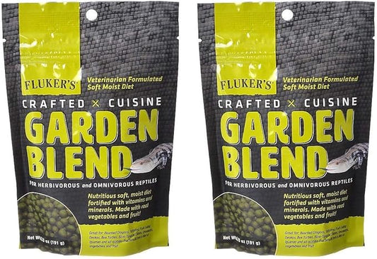 Fluker's 2 Pack of Crafted Cuisine, 6.75 Ounces Each, Garden Blend for Herbivorous and Omnivorous Reptiles