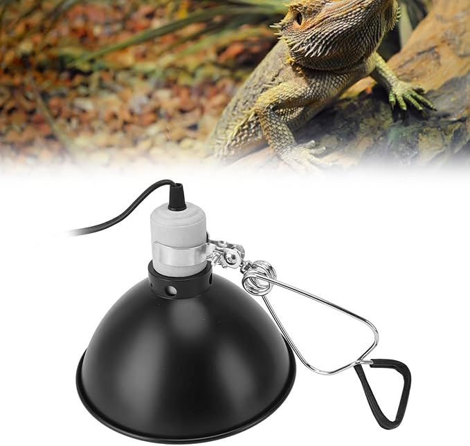 ZJchao Reptile Heat Lamp Accessories 300w Stainless Steel Pet Heat Lamp UVB UVA for Snake Lizard Turtles (US Plug 110v)