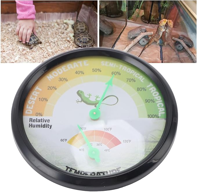 Thermometer Hygrometer Dial Hygrometer Mechanical High Precise Pointer Type Mechanical Temperature and Humidity for Reptile Pet