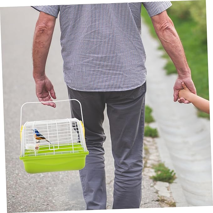 POPETPOP 1 Set Portable Parrot Travel Cage with Comfortable Handle Breathable Design for Birds for Parakeets and Cockatiels Convenient for Travel and Outdoor Use