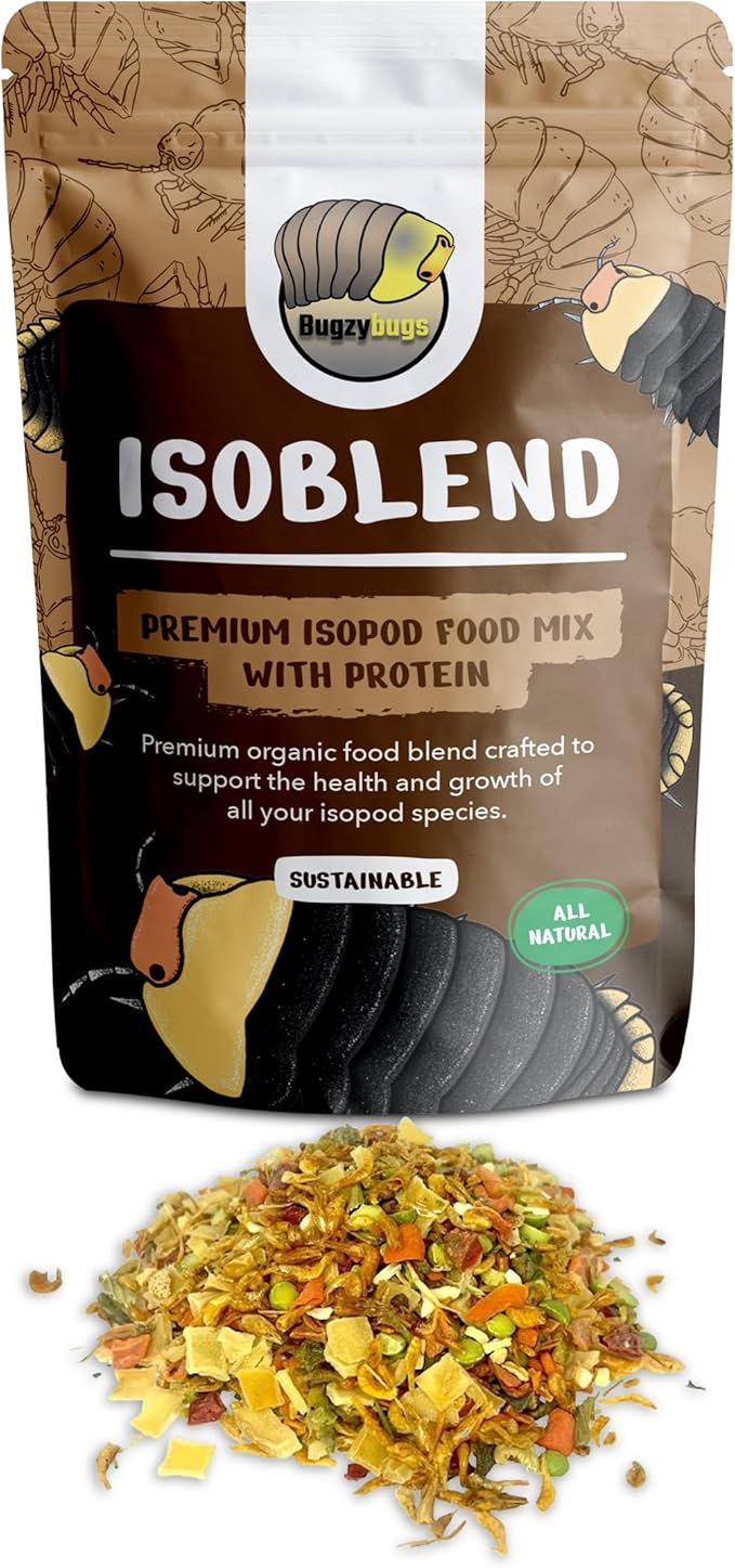 Isoblend Premium Isopod Food Bundle Protein Vegetable Dry Blend and Shrimp Treat Rich Food Source for Feeders Insects Reptiles Invertebrates