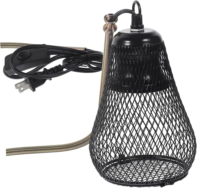 Happyyami Reptile Heating Lamp Shade Hook Scale Lamp Mesh Cover Heat-Resistant Easy Install Remove for Reptile Tank Decor