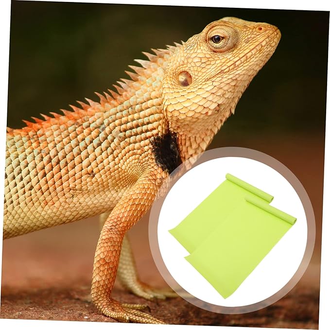 Happyyami 2pcs Reptile Carpet Mat and Washable Liner for Terrarium Bedding for Lizard Turtle Habitat and Non-Absorbent Material