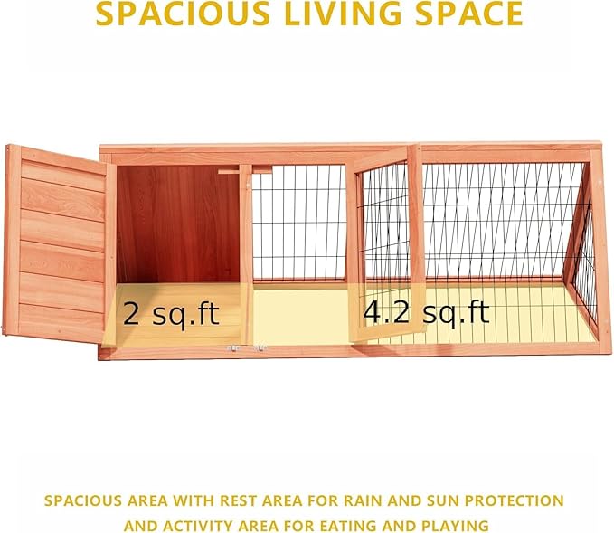 Small Chicken Coop, Chicken Run,Small Wooden Duck Coop Outdoor Quail Cage Rabbit Pet Hutch House Small Animals (Ntural Wood)