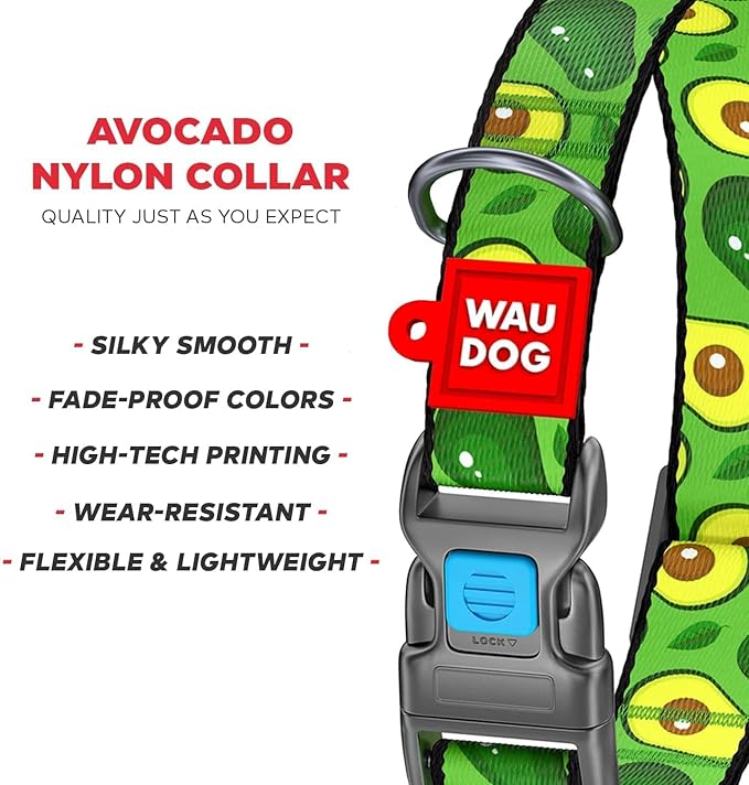 Nylon Dog Collar and Leash Set - Adjustable Dog Collar for Large Dogs, Small & Medium Dogs - Puppy Collars for Large Breed - Boy & Girl Collars with Durable Plastic Buckle and QR Tag