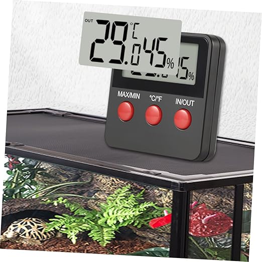 2sets Digital Thermohygrometer Humidity for Reptile Thermostat Indoor Thermometer for Turtle Snake Lizard Tanks