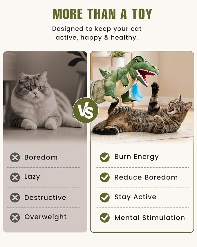 T-Rex Dinosaur Cat Puppet Glove, Interactive Toy with Movable Jaw - Image 3