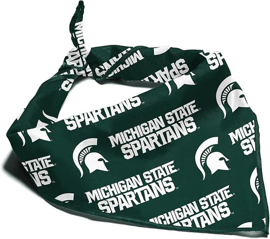Michigan State Spartans Officially Licensed Bandana for Dogs and Cats | Fits Pets Great Gift Idea | Easy-to-Tie (Small, 13")