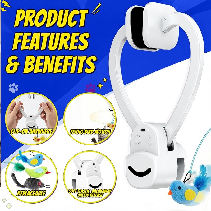CATPICK Interactive Doorway Cat Toy, No-Adhesive Clip-On for Indoor Cats - Image 4