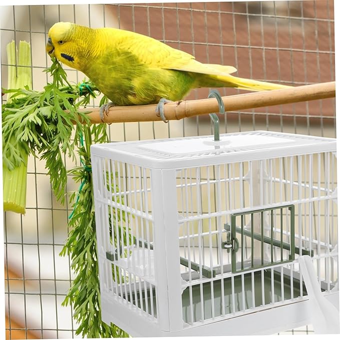 HANABASS Foldable Bird Travel Carrier Cage with Stand Lightweight Portable Parrot Cage for Small Birds for Parakeets and Cockatiels Breathable Design for Travel