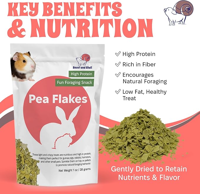 Floral Favorites by Snout and Shell – 4-in-1 Natural Treats for Small Pets – Pea Flakes, Marigold, Rose Petals & Hibiscus – Healthy Snacks for Rabbits, Guinea Pigs, Chinchillas & More