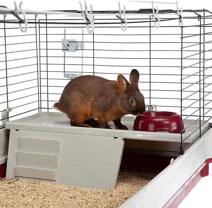Ferplast Krolik Extra-Large Rabbit Cage w/Wire Extenstion | Rabbit Cage Includes All Accessories & Measures 55.9L x 23.62W x 19.68H & Includes All Accessories | 1-Year Manufacturer's Warranty
