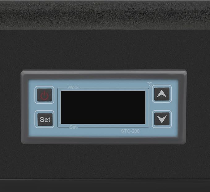 Reptile Breeding Box, Dual-Zone Temperature Controlled Terrarium Precision Thermostat Large PVC Glass Habitat with 3 E27 Lighting Heating Enclosure for Reptile Incubation Daily Feeding Display (Black)