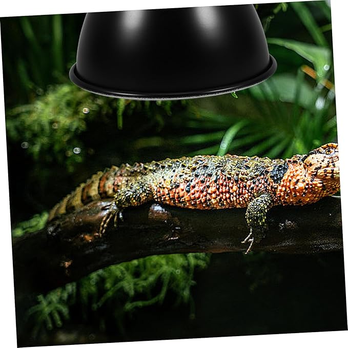 Cabilock 1pc Reptile Lamp Dome Reflector Cover Heat Lamp Guard for Reptile Enclosure Easy Installation Optimal Light Direction for Lizards Snakes and Turtles