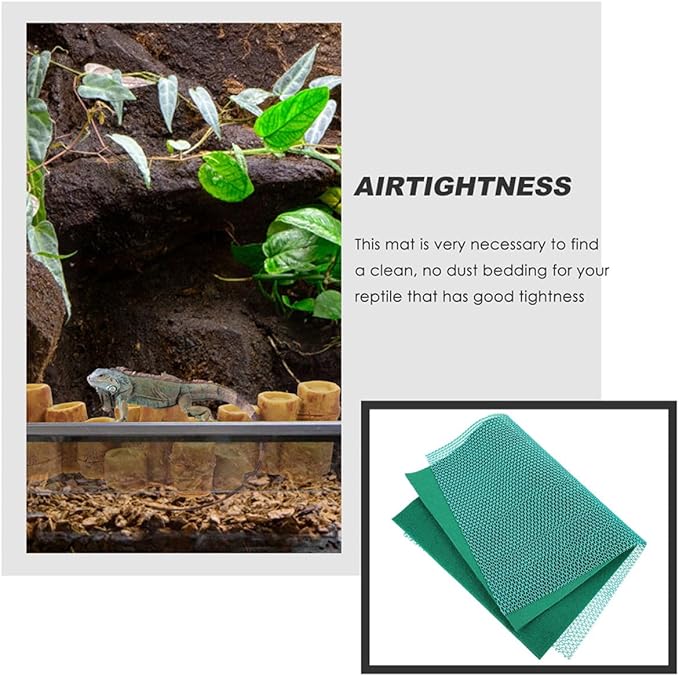 SEWACC Reptile Carpet Mat Moisture Absorbent Bedding for Tortoise and Lizard Terrariums Heat Preservation Substrate Protector for Pet Enclosures Green