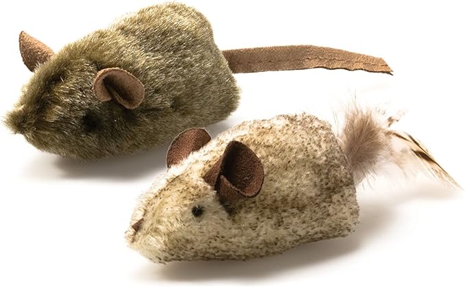 OurPet's Play-N-Squeak Twice the Mice Cat Toy, 2 Pack, with Catnip Inside by OurPets