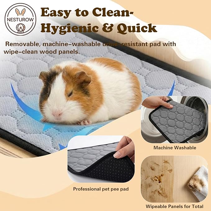 Guinea Pig Hideout Cave House - Natural Rock-Style Small Animal Hideaway for Guinea Pigs & Rabbits, Extra Large Indoor Habitat with Waterproof Liner Included, Chew Proof（Tunnel Style）