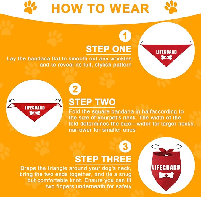 Family Kitchen Funny Cute Lifeguard Pet Dog Cat Bandana Scarf for Puppy Dog Beach Pool Accessories Bandana