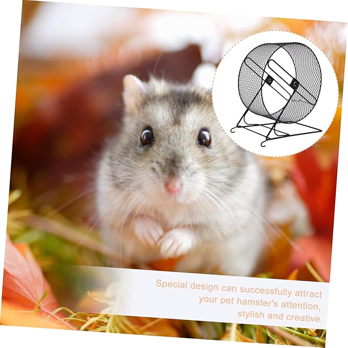Hamster Running Wheel Ferret Toy Whee-lo Toy Exercise Accessories Iron Hamster Exercise Plaything Exercising Plaything Wheel Black Exercise Wheel Rat Wheel